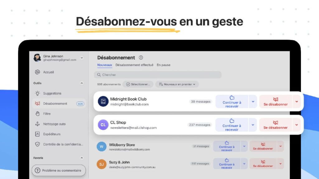 Se désabonner de newsletters facilement