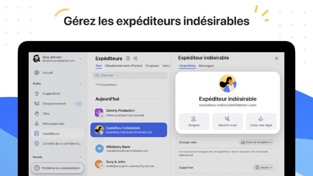 Gérer les expéditeurs indésirables