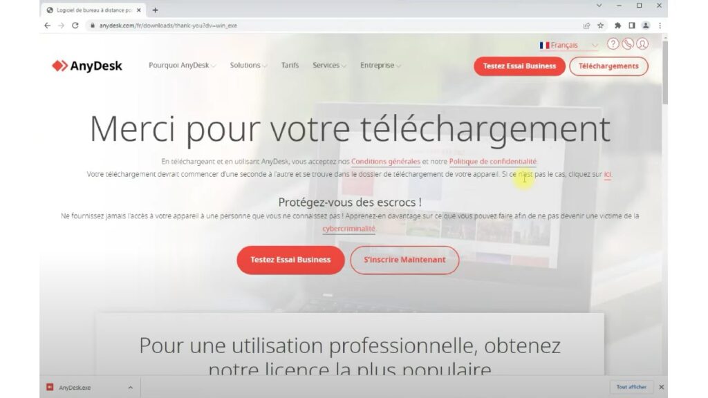 Téléchargement Anydesk