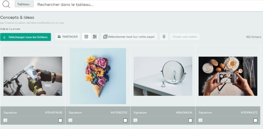 Affichage des photos sur iStock