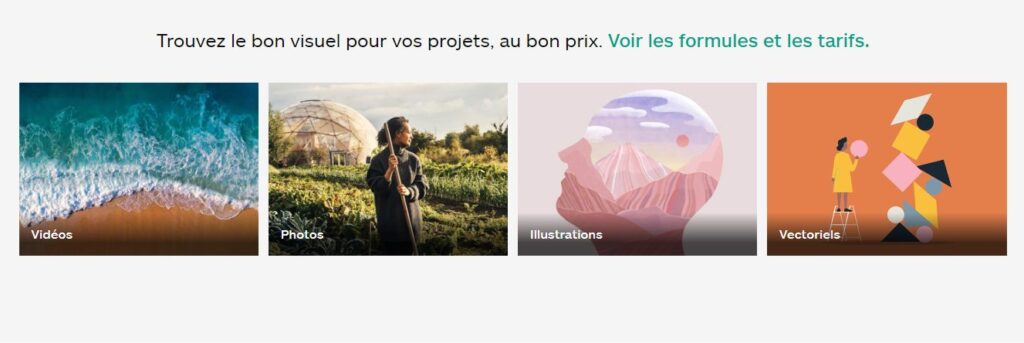 Les différents types de médias disponibles sur iStock