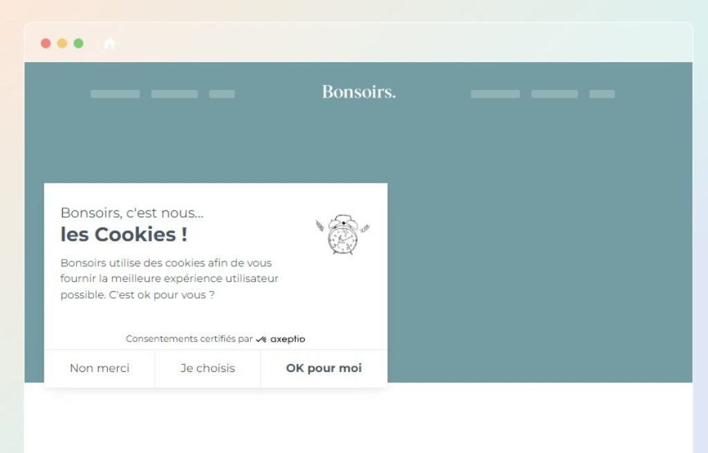 Aperçu du widget de collecte du consentement