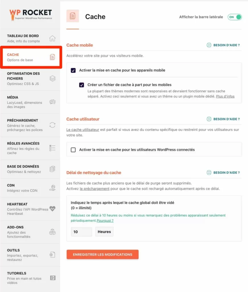 Optimisation des fichiers WP Rocket