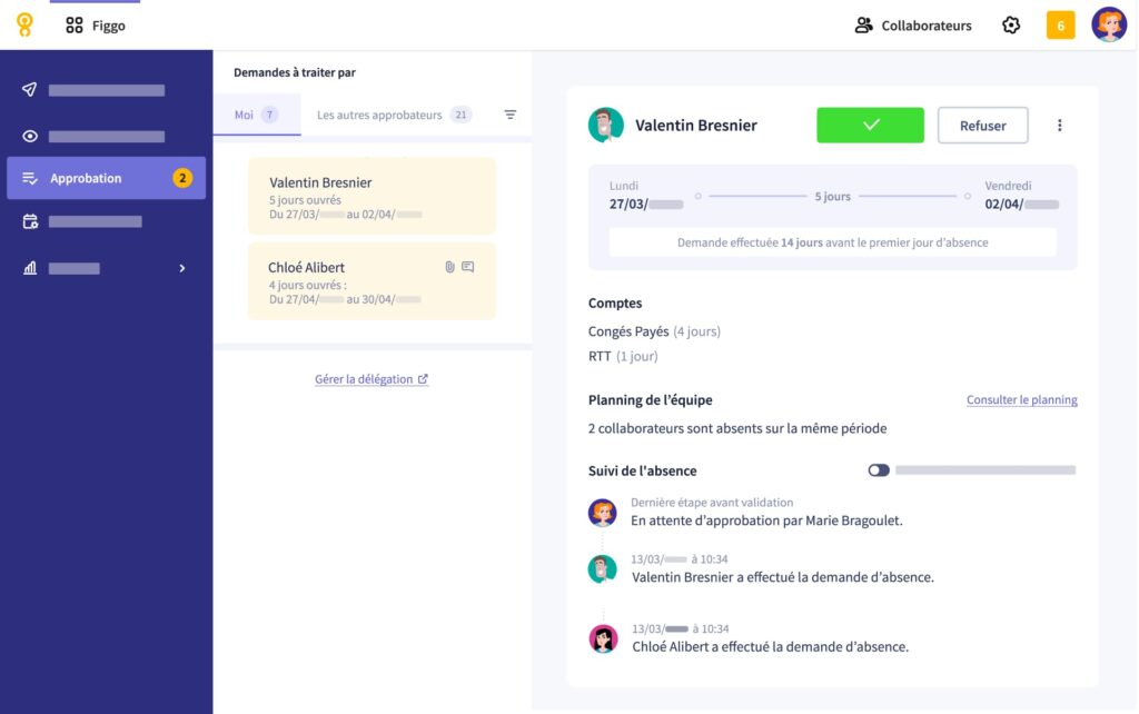 Validation des congés