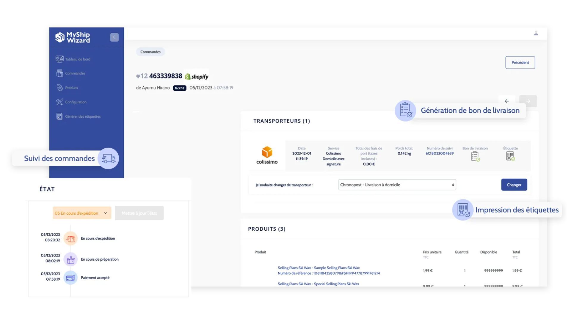 Aperçu de la solution MyShipWizard