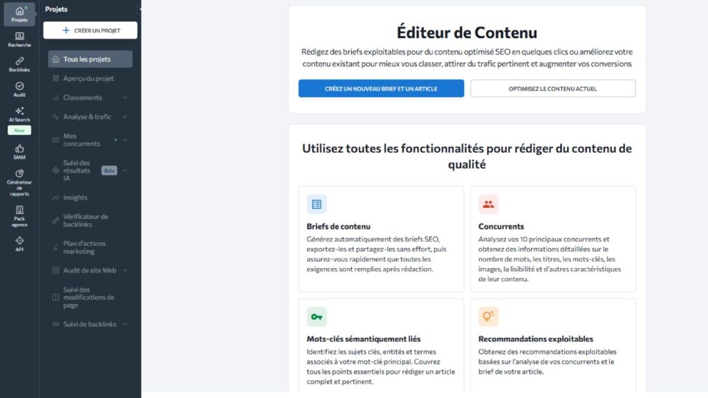 Aperçu Edition SE Ranking