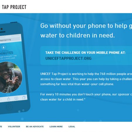Unicef Tap Project : 1 jour d’eau pour 10 min de non-utilisation de votre Smartphone