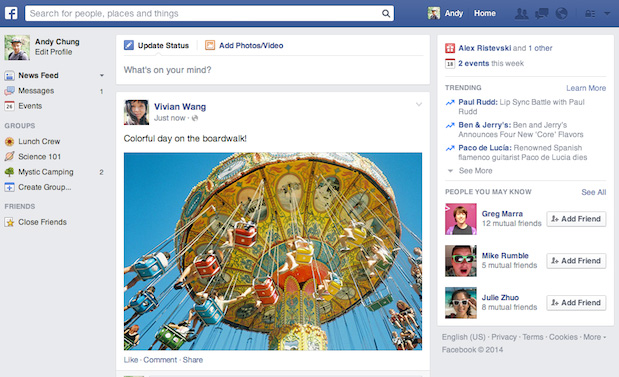 Facebook présente un nouveau design pour 2014 !