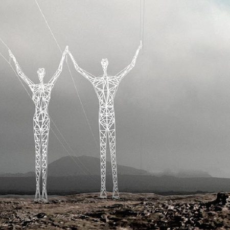 Des pylônes électriques design en Islande !