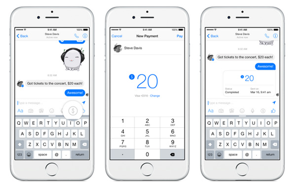 Facebook pay messenger
