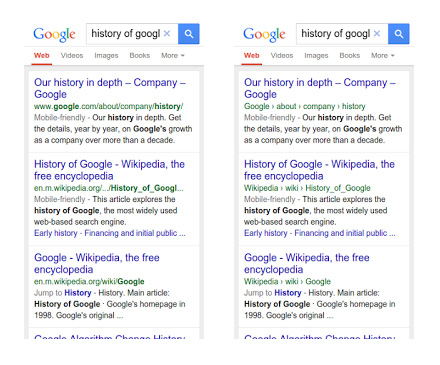 Google modification SERP mobile