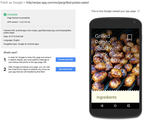 Explorer comme Google application