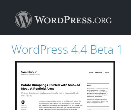 WordPress 4.4 arrive, testez la Beta en avant première !