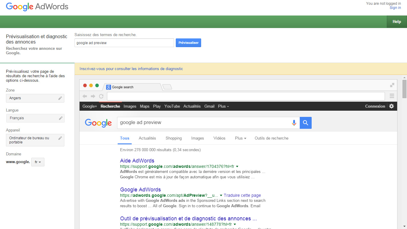 google ad preview