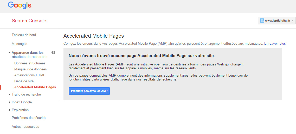 search console amp report