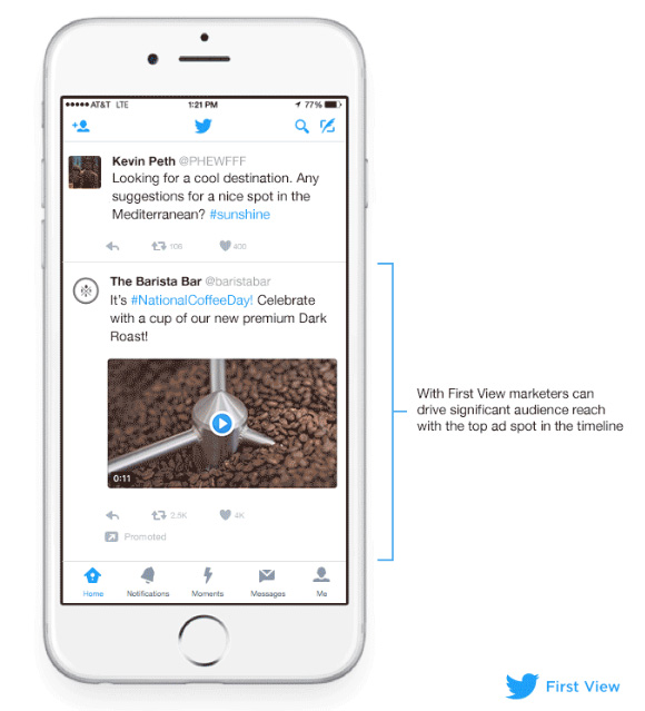 Twitter first view