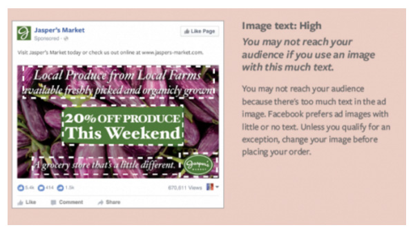 regle texte high facebook
