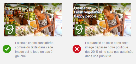 règle texte publicité facebook