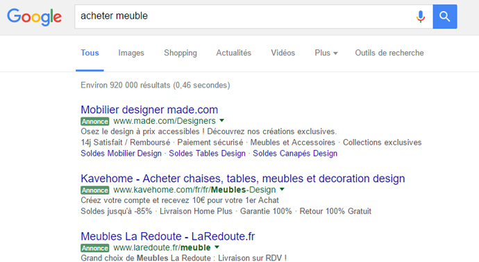 label vert annonce google