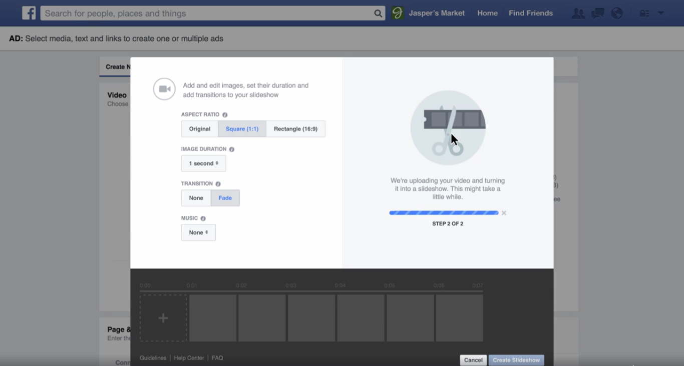 convertir video slideshow facebook