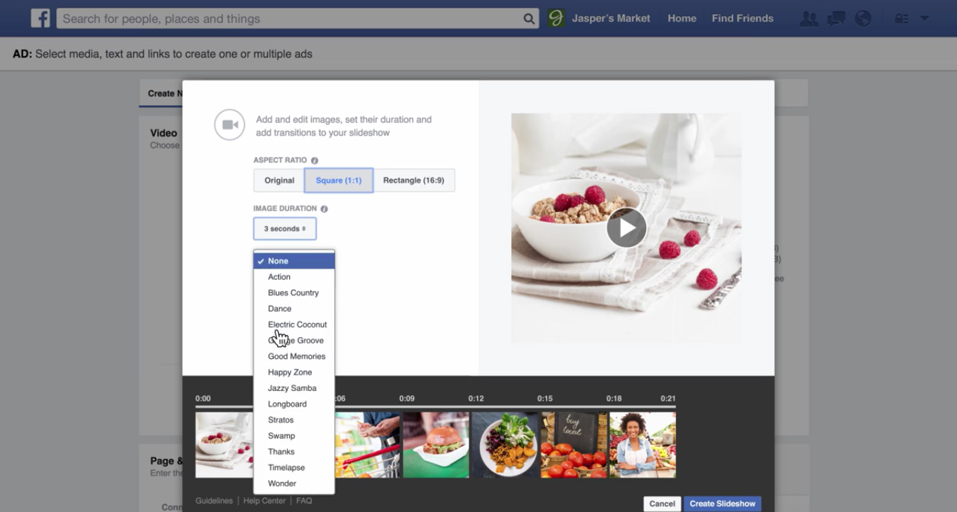 musique diaporama facebook