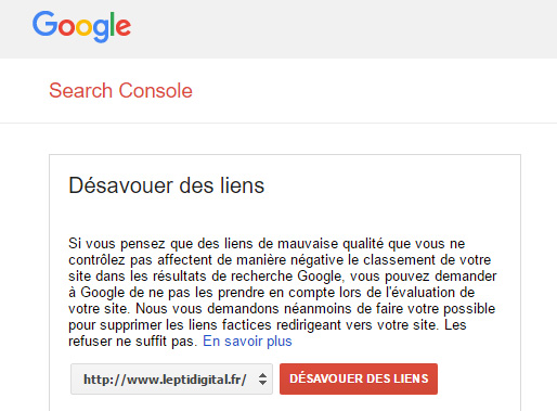 outil désaveu google