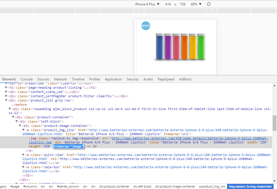 balisage schema org image product mobile