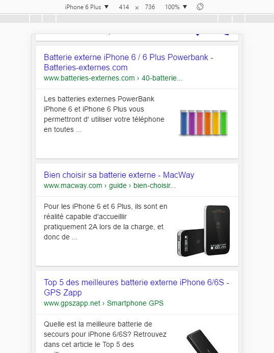 image une resultat mobile google