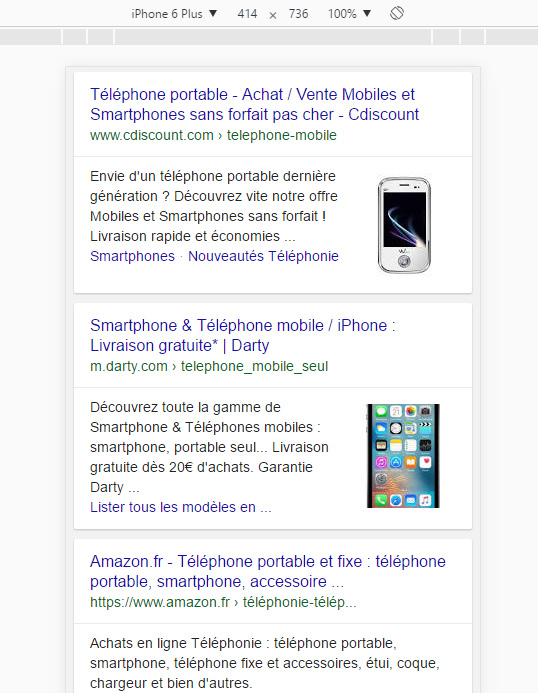 image une resultats mobiles google