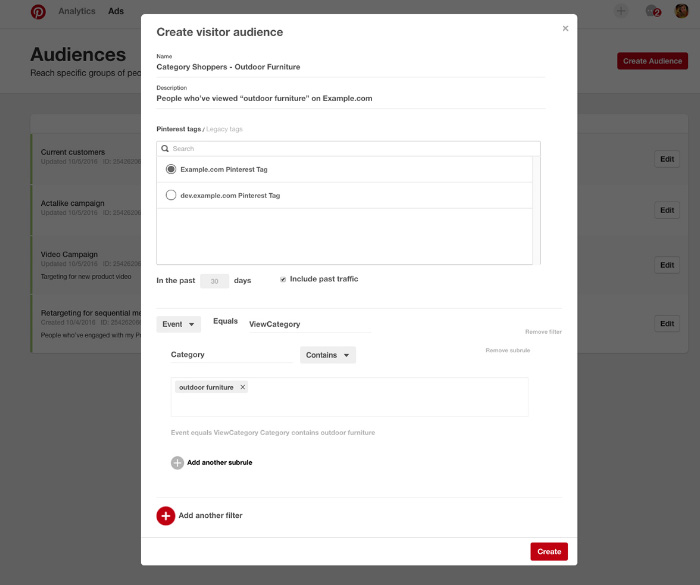 retargeting visiteurs site pinterest