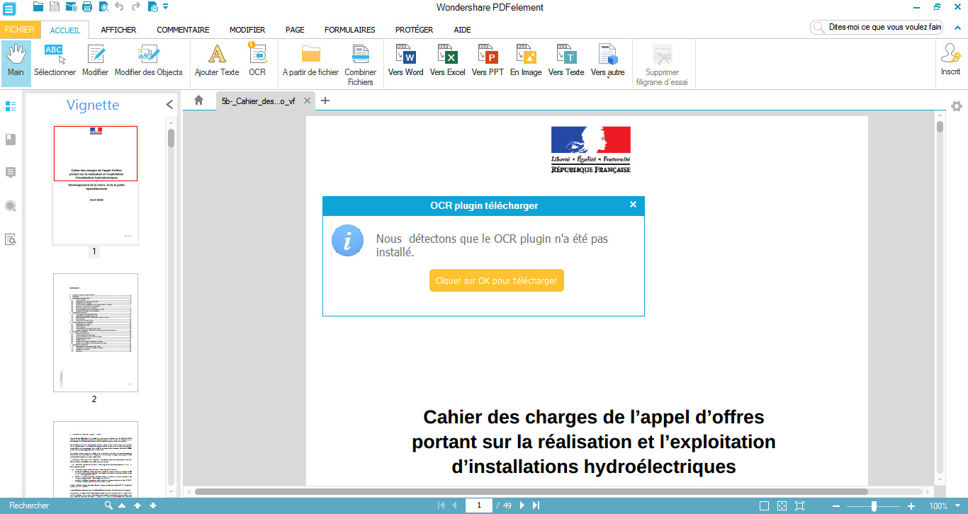 installation plugin OCR wondershare