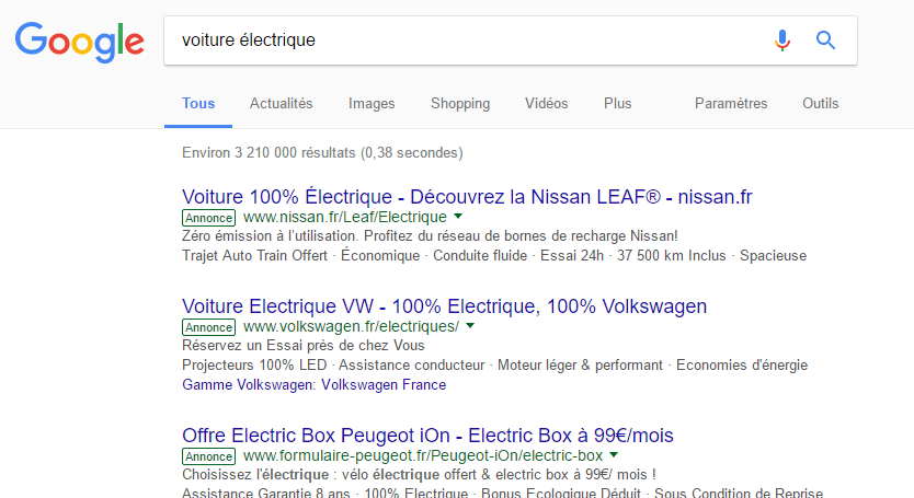 nouveau label annonce adwords