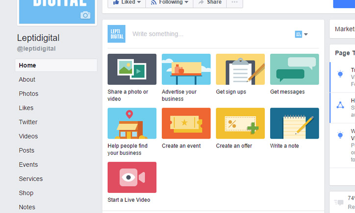 live facebook desktop page
