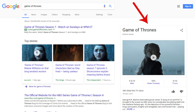 auto-play videos knowledge panel Google