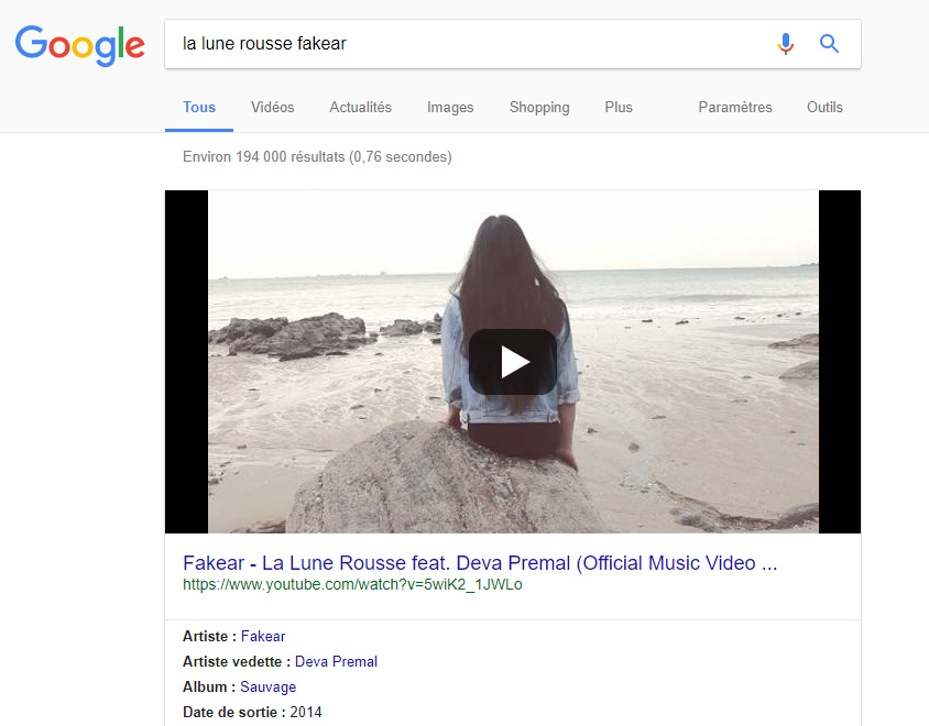 vidéo à la une Google