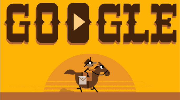 easter egg google cowboy pony express