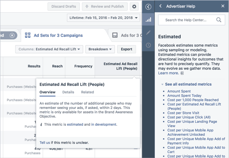 apercu nouvel etiquetage facebook ads