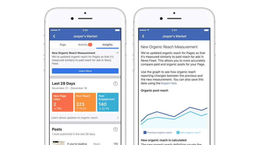nouveautés facebook page insights
