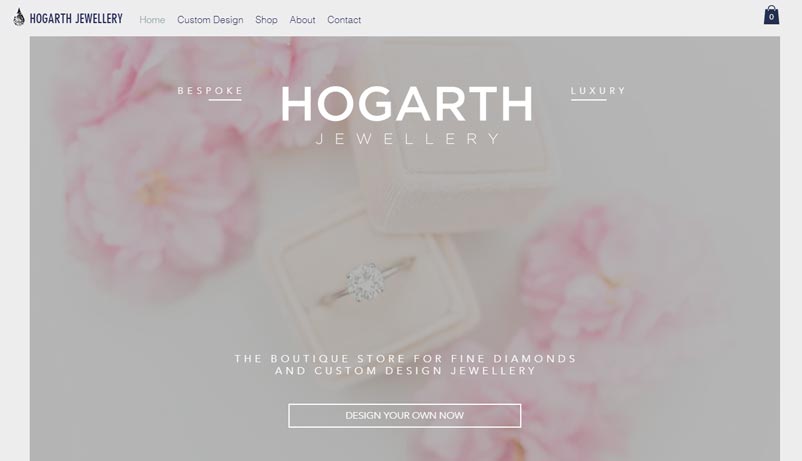 Exemple site Hogarth Jewellery Wix