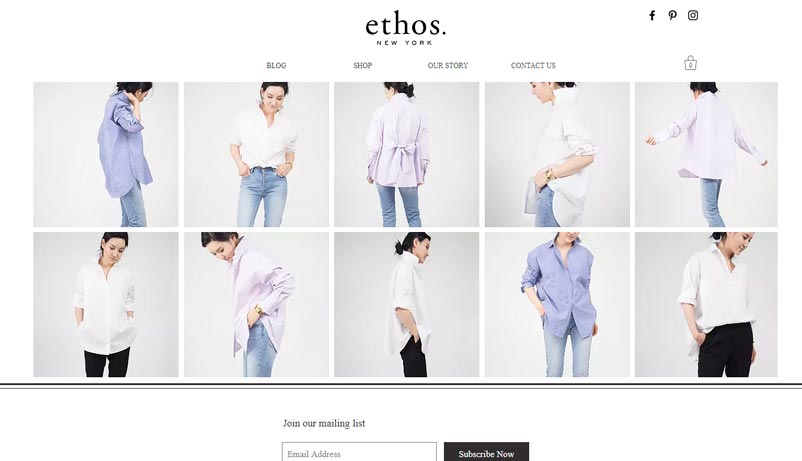 Exemple site Ethos Wix