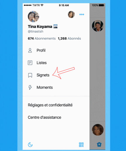 nouvelle section signets twitter