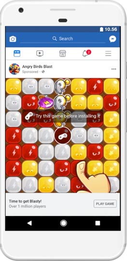 playable ads facebook screenshot
