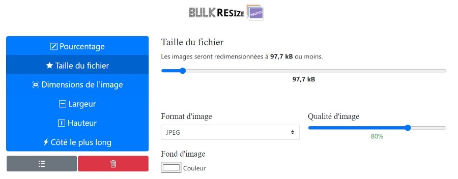 Bulk Resize: the tool to compress images by batch