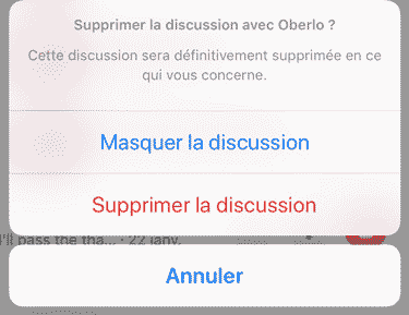 supprimer conversation messenger