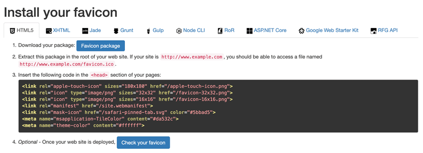 code html favicon