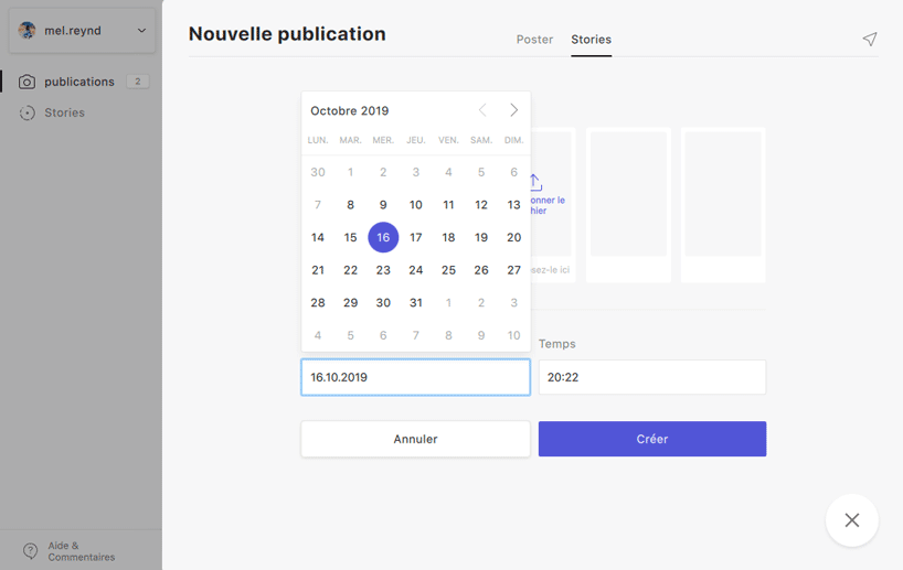 planification date publication instagram combin