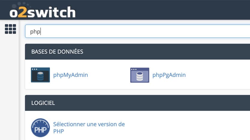 changer version php hébergement o2switch