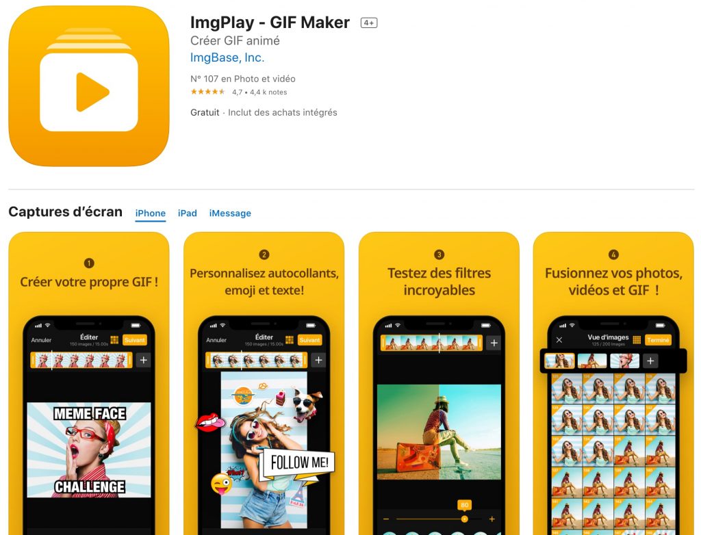 imgplay créer gif application