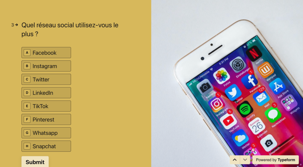 sondage facebook typeform