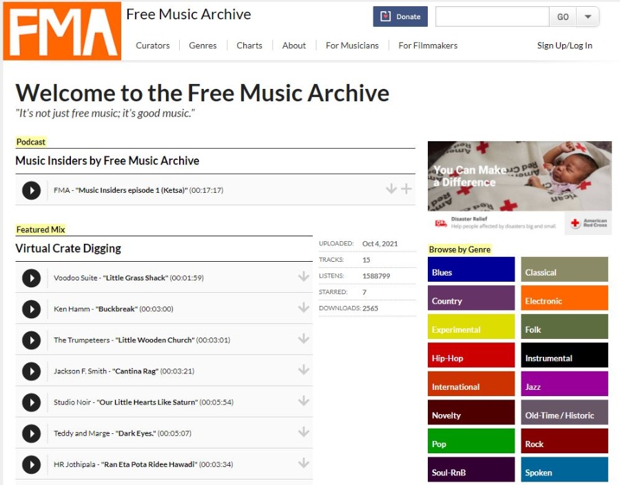 Télécharger des musiques libres de droits sur Free Music Archive